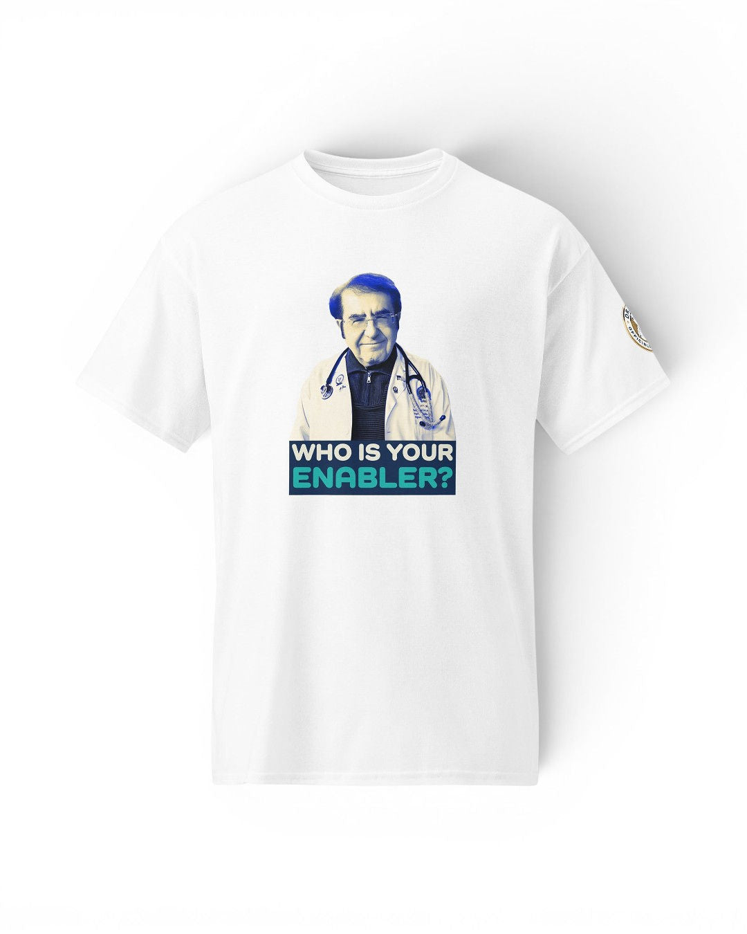 【最安値】Check Ribbon Docking Tee White Dr. Now Official - Who Is Your Enabler? - T-Shirt